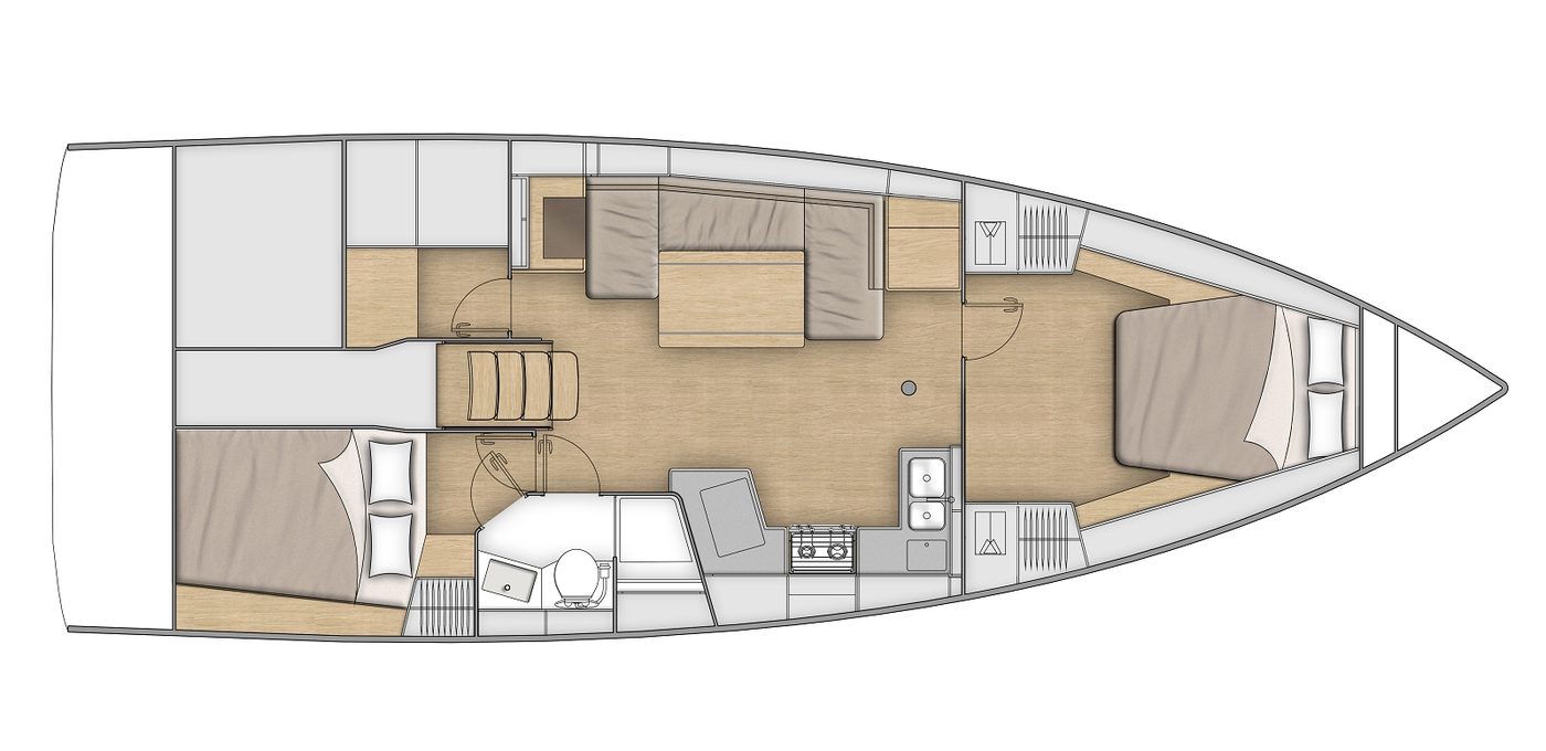 Oceanis 40.1 – 2 Kabinen · 1 Bad