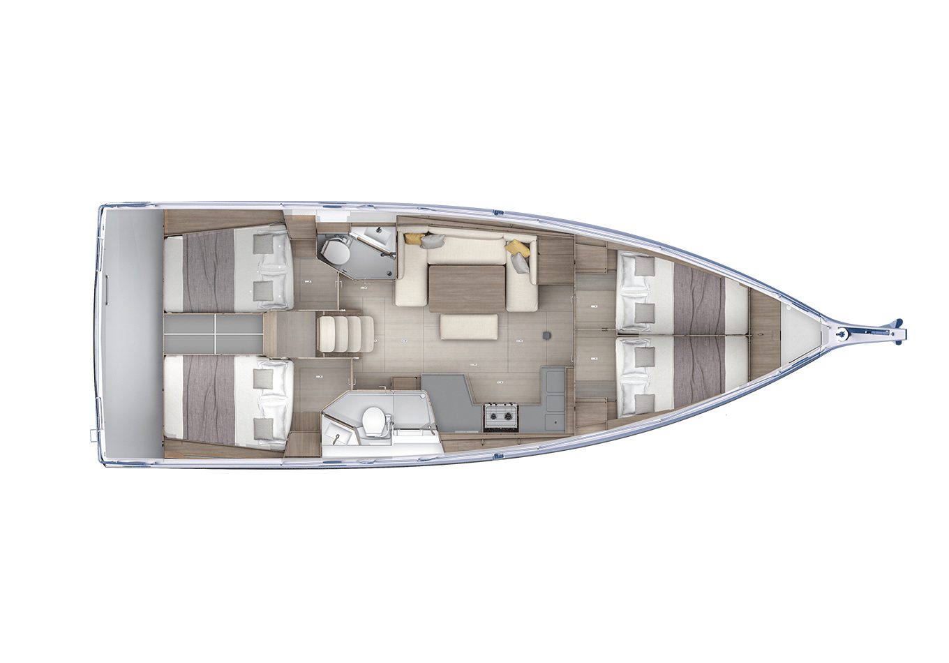 Oceanis 42 – 4 Kabinen · 2 Bäder (Charter)
