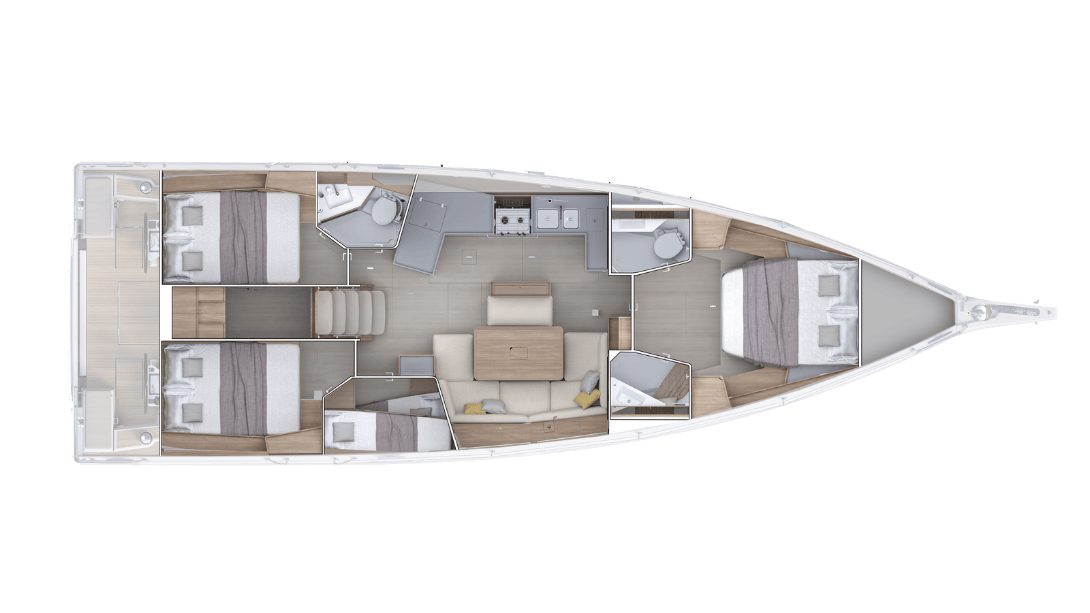 Oceanis 47 – 4 Kabinen · 2 Bäder